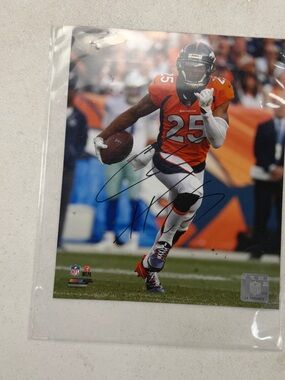 Denver Broncos Chris Harris  #25 Signed Action Photo - Orange & White